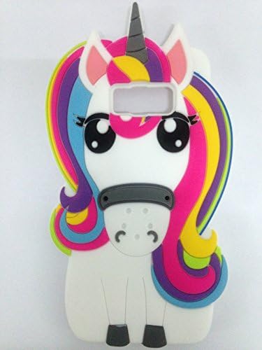 Cute 3D Cartoon Lovely Animal Design Soft Silicone Back Case Cover for Samsung (Galaxy S8 rainbow unicorn)