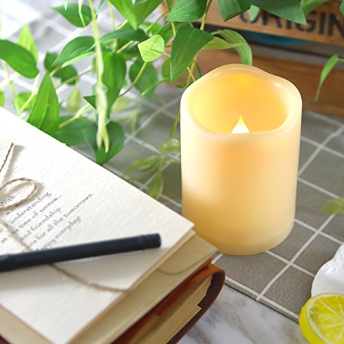 CANDLE CHOICE Waterproof Outdoor Battery Operated Flameless Candles with Timer Realistic