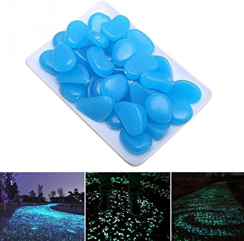 Amagabeli 100PCS Glow in the Dark Garden Pebbles Stone for Walkway Yard and Decor