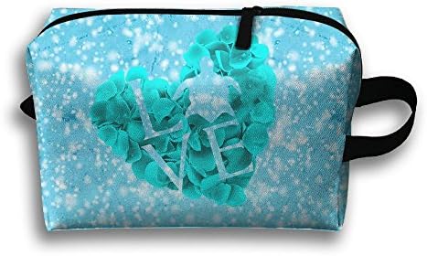 Love Sea Turtles Mint Heart Oxford Travel Toiletries Bag Sturdy Organizer Cosmetic Handbag For Women Men Portable