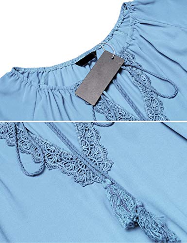 SUNAELIA Swimsuit with Cover Ups for Women Beach Coverups Swimwear Dress Sky Blue - Thumbnail 6