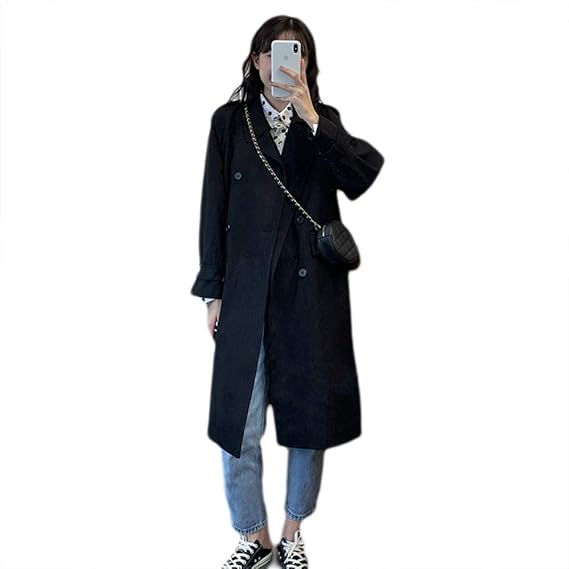 Yiyangトレンチコート レディース ロングコート ゆったり コート ロング 無地 きれいめ アウター カジュアル 長袖 ファッション 春服 スプリングコート 黒 黒 S コート ジャケット 通販 Amazon Yiyangトレンチコート レディース ロングコート ゆったり コート ロング 無地 きれいめ アウター カジュアル 長袖 ファッション 春服 スプリングコート 黒 黒 S コート ジャケット 通販 Amazon