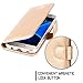 FYY Luxury PU Leather Wallet Case for Samsung Galaxy S7, [Kickstand Feature] Flip Phone Case Protective Cover with [Card Holder] [Wrist Strap] for Samsung Galaxy S7 2016 Gold