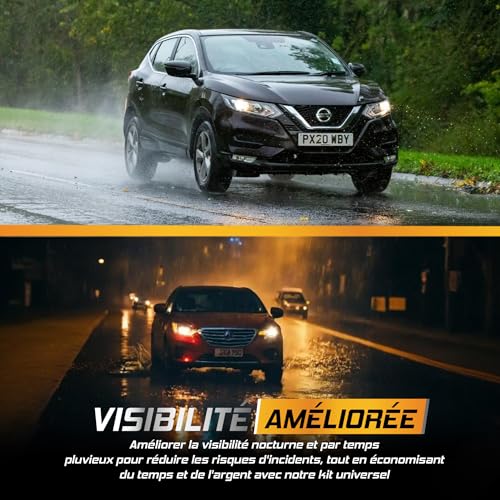 Car Headlight & Polisher Renovation Kit - Polisher, Polish and Cleaner for Car/Motorcycles - Opaque Headlight Restoration, Polishing, UV Protection, Sanding Paper Included for Perfect Finish