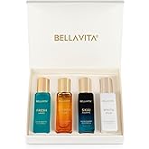 BellaVita Luxury Unisex Cologne Gift Set | 4x20ml | Fragrances Includes Honey OUD, SKAI, FRESH & White OUD | Travel Size Mini Perfumes & Spicy Vanilla Perfume Oil | Valentine's Day Gift Him and Her