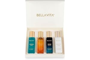 BELLA VITA LUXURY BellaVita Luxury Unisex Cologne Gift Set (4x20ml) | Fragrances Includes Honey OUD, SKAI, FRESH & White OUD | Travel Size Mini Perfumes & Spicy Vanilla Perfume Oil | Unisex Perfume for Women & Men