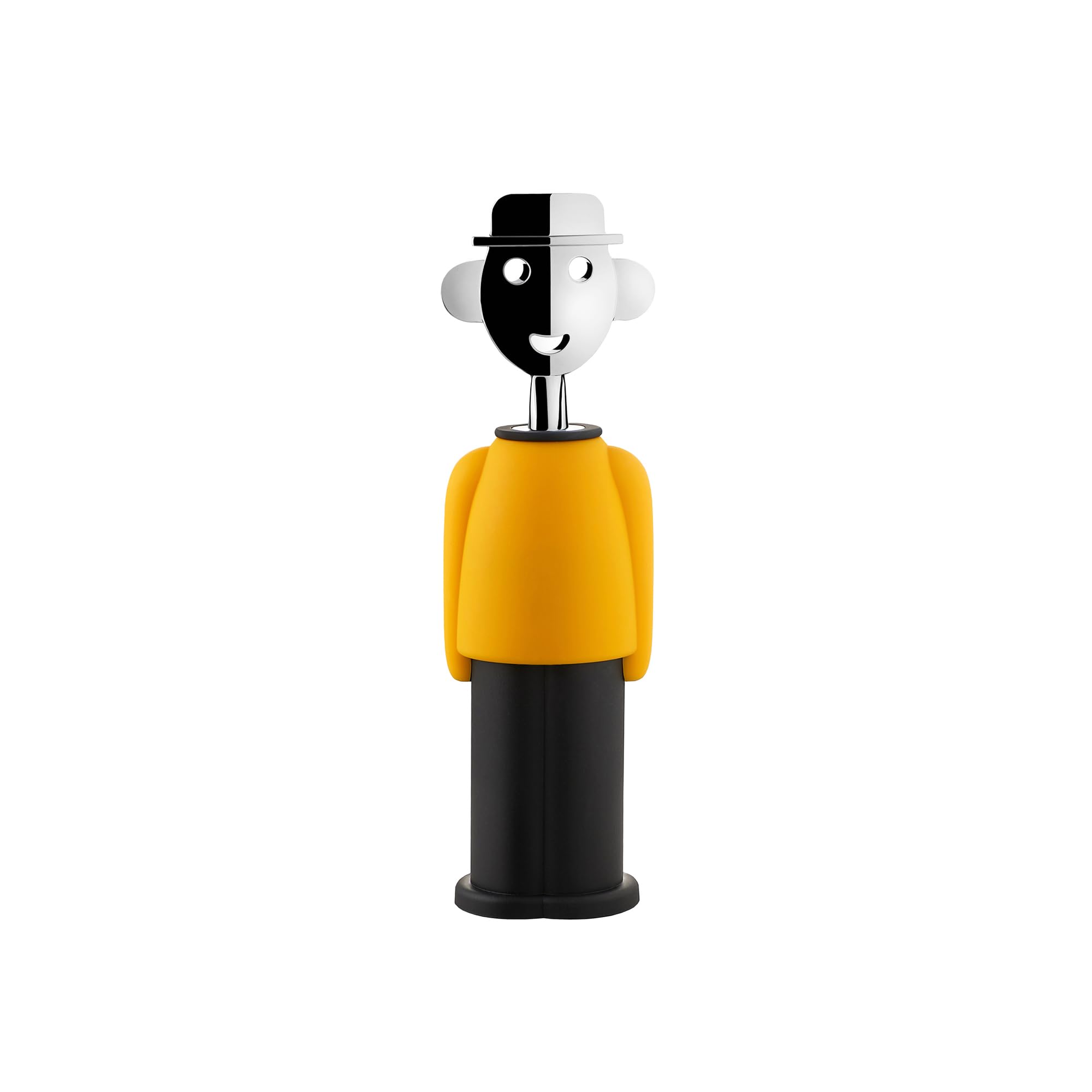 Alessi Alessandro M. AM23 YB - Design Corkscrew, in Thermoplastic Resin and Chrome-Plated Zamak, Yellow and Black