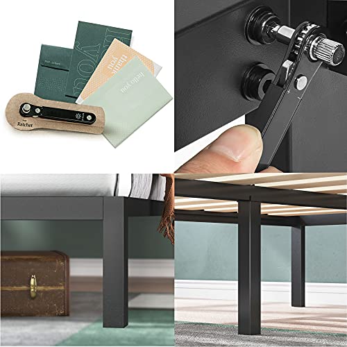 ZINUS Korey Metal Platform Bed Frame with Upholstered Headboard / Wood