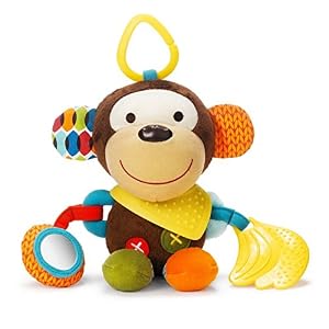 Image of Skip Hop Bandana Buddies Baby Activity and Teething Toy with Multi-Sensory Rattle and Textures, Monkey