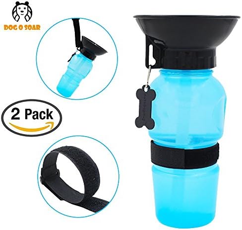 AutoDogMug Portable Dog Water Bottle,Travel Water Drink Bottle Bowl for Pet Dog Cat by MYELEFUN, 02 Pcs