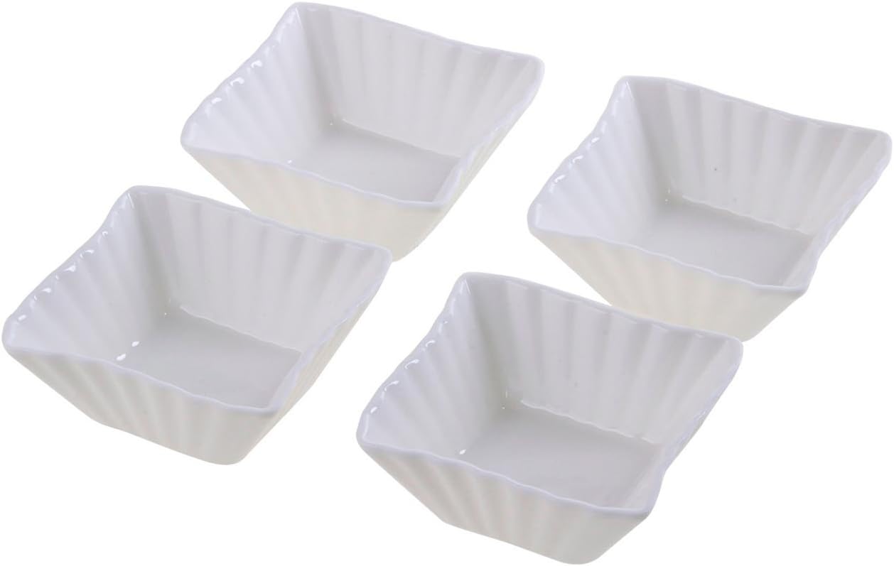 Almina Snack Storage Bowls 4 Pieces Aluminium 8082 Serving Dish Dip Bowl Sauce Dressing Ketchup Mayonnaise Näse Gourmet Porcelain Breakfast Dining Restaurant – Almina Kase Seti 4 Parca Midye Form