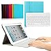 CoastaCloud Really Thin Smart Stand Cover with Magnetically Detachable Wireless Bluetooth Keyboard Case for Apple iPad 2 3 4 (Sky Blue)