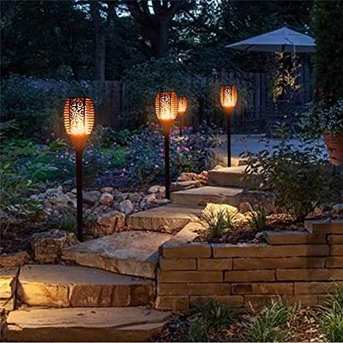 Loryro Solar Lights Outdoor Waterproof, Flames Torches Lights Dancing Flickering 96 LED Landscape Decoration Lighting Auto On/Off Solar Security Spotlight for Garden Patio Yard Driveway (4 Pack) - Thumbnail 2