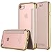 iPhone 8 Case,iPhone 7 Case, LONTECT Slim PU Leather Folio Flip Case with Card Slot & Clear Soft TPU Back Cover for Apple iPhone 8/iPhone 7 - Gold