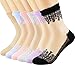 Floosum 4 to 6 Pairs Lace Socks Transparent Ultra Thin Fishnet Socks Elastic Short Mesh Sheer Socks for Women