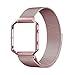 Fitbit Blaze Band with Frame, Andyou stainless steel Replacement Adjustable Band with Metal Frame for Fitbit Blaze Women Men, Black, Silver, Colorful, Champagne Gold, Rose Gold