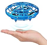VENAS Flying Ball Toy Drones, Hand-Controlled Drone Quadcopter Flying Toys Interactive Infrared Induction Helicopter ball With 360°Rotating and Flashing LED Lights for Boys and Girls kids Gifts (Blue)