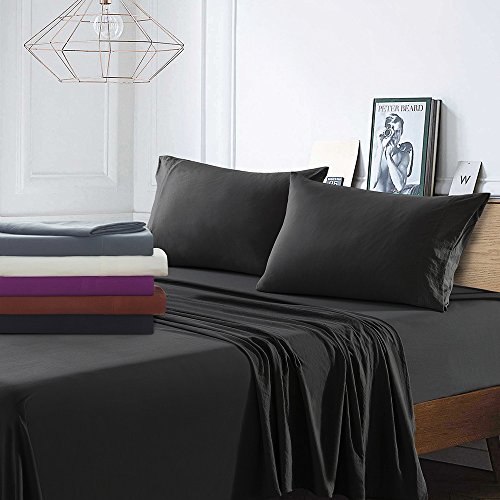 Honors Home 4-Piece Bed Sheet Set Γ’β¬βBrushed Microfiber Bedding, soft and comfortable, King/Queen size, Fitted Cover, Pillow Shams and Flat sheet(Full/Twin size) (Black, Full) Made in China Honors Home 4-Piece Bed Sheet Set Γ’β¬βBrushed Microfiber Bedding, soft and comfortable, King/Queen size, Fitted Cover, Pillow Shams and Flat sheet(Full/Twin size) (Black, Full) Made in China