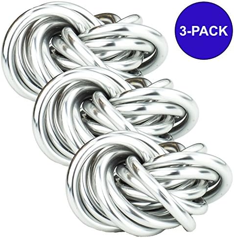 Fidget Ball / Fidget Toy / Anxiety Ball / Sensory Toy / Autism Toy / Infinity Ball - Anodized Aluminum Stress Reliever, Relax ADHD, Focus the Mind, Meditate, by FidgetDoctor (Silver (3-Pack), Small)