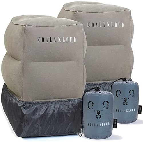 Koala Kloud Travel Foot Rest 2-Pack Inflatable Foot Rest Pillow,  Airplane Footrest for Flights, Car Seat Foot Rest, Airplane Bed for Toddler  - Main Image