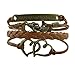 ETSYG® Mermaid Bracelet Vintage Bronze Coffee Rope Knit Heart Adage Punk Simple Charms