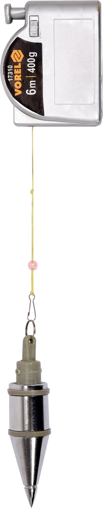Vorel Plumb Bob 400 Grams 6 Metres Automatic Return and Magnetic Construction/Bricklaying Plumbline
