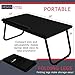 Folding Laptop Lap Desk - Wooden Work Table and Stand for Couch, Bed and Sofa Computer Use - Folding Legs, Adjustable Tilt - Use as Reading and Breakfast Tray - by Designstyles (Black and Black)