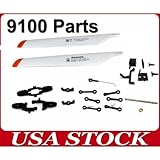Double Horse 9100 Helicopter Quick Ware Spare Parts Blade + Buckle+Grip+Hollow Pipe+Nose,tail tude fixed Connecting Part 9100-02/03/04/08/17