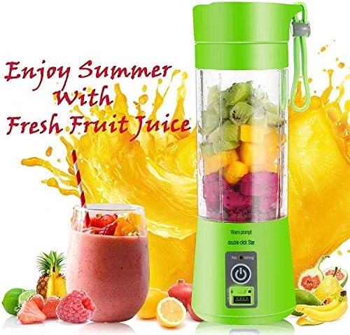 Harikrishnavilla Rechargeable Portable Electric Mini USB Juicer Bottle Blender for Making Juice, Shake, Smoothies (Green)