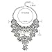 Statement Necklace for Women - Fashion Silver Long Bohemian Indian Jewelry Oxidized Chunky Necklace for Women Big Bib Ethnic Costume Jewelry