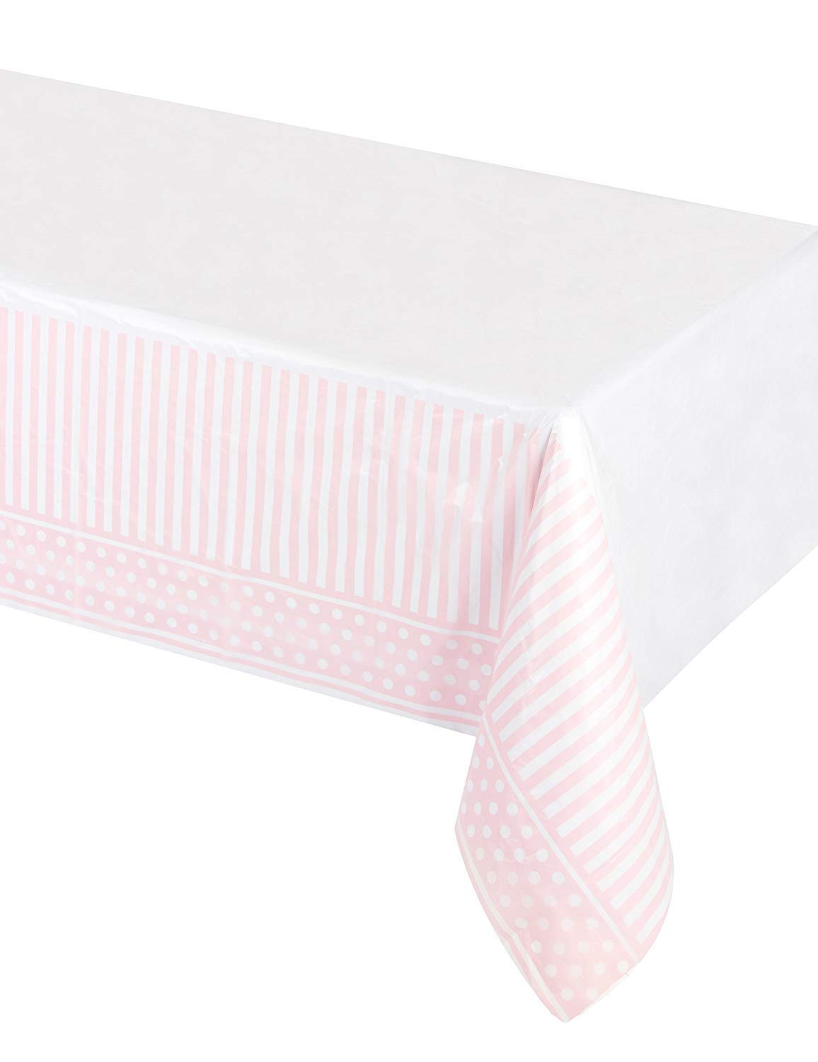 Creative Party Border Print Plastic Tablecover, Pink Chic