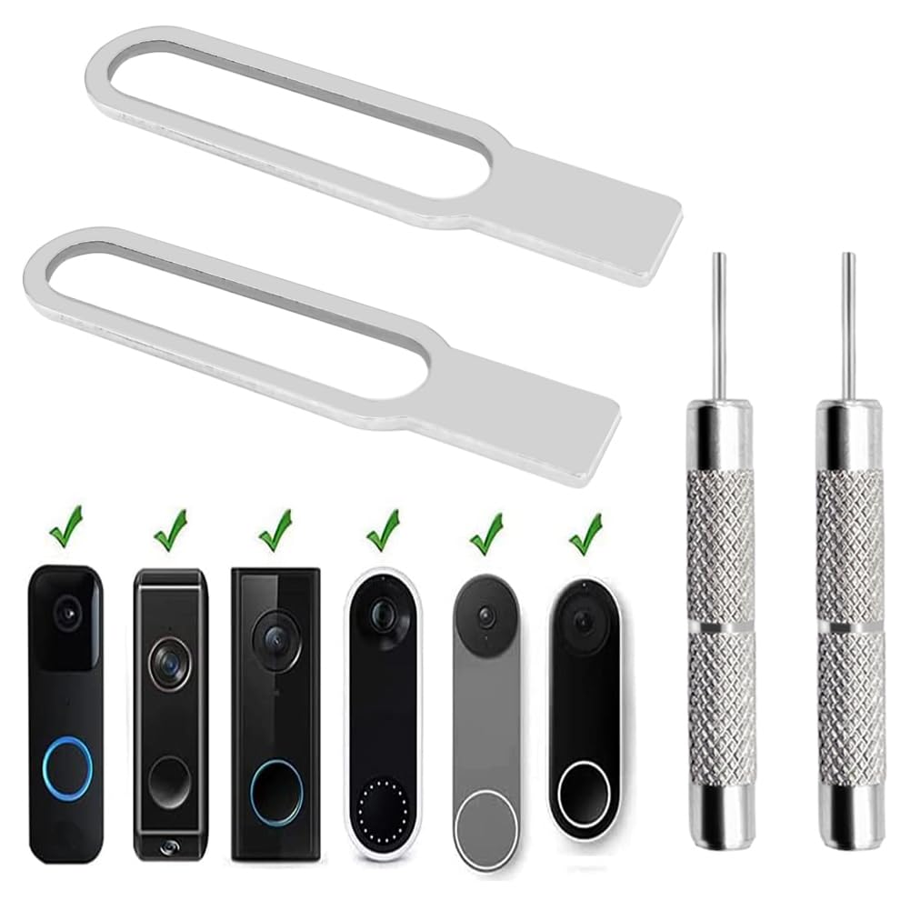 2Pcs Doorbell Key, Doorbell Key Replacement Tool, with 2Pcs Doorbell Removal Pin, Release Tool Removal Pin Security Key Tool, Compatible with Blink Doorbell and Blink Video Doorbell