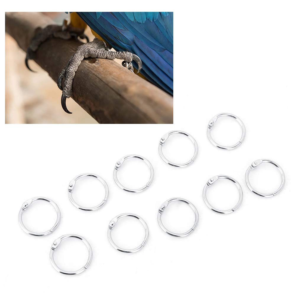10PCS Bird Foot Rings Sturdy Parrot Iron Anklet Buckle Pigeon Foot Ring Set Animal Feeding Tools