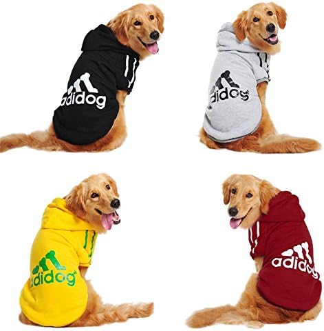 Mohuan Adidog Pet Dog Jumpsuit Hood Cat Sweater PuppyWarm Hoodies Coat Clothes,Dog Clothes Large Size Winter Autumn Coat Big Dogs Hoodie Apparel 100% Cotton