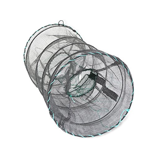 RUNACC Folded Fishing Net Trap, Portable Zipper Bait for Shrimp Carp Crayfish Crab Baits Cast Mesh Trap, 23.6 x11.8 inches (23.6" x 11.8")