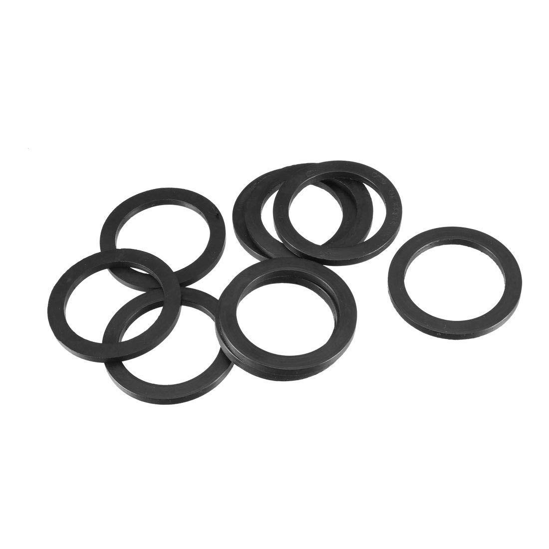 TOP-VIGOR 10Pcs Rubber Flat Washers, 39mm OD 30mm ID 3mm Thickness Heavy Duty Black Rubber Grommet Vibration Damping Pads Sealing Gasket Washers for Faucet Pipe Water Hose Fastener Bolt
