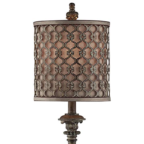 Traditional French Country Style Tall Buffet Table Lamp Beige Scroll