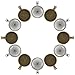 eBoot 24 Pieces Silver and Bronze Pendant Trays Round Bezel with 24 Pieces Glass Round Dome Tiles, Totally 48 Pieces (Multicolor 1)