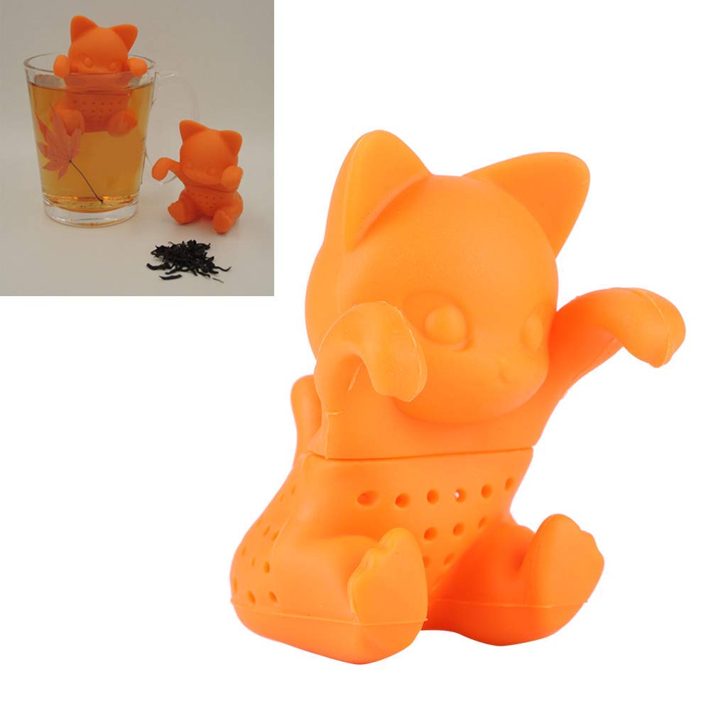 Cute Cat Tea Infuser, High Efficiency Silicone Tea Filter, Safe Food Grade Loose Tea Srainer Accessory for Home Office