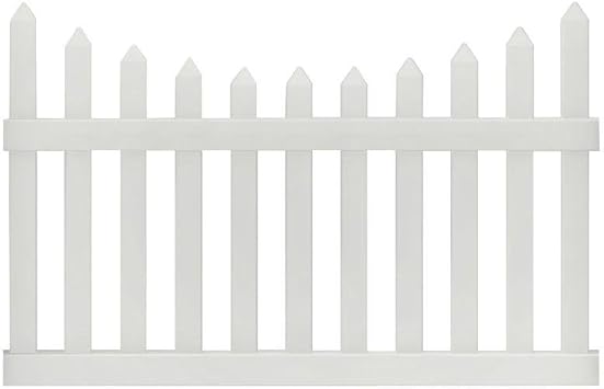 Outdoor Essentials Pro Series Abington White Vinyl Scalloped Picket Fence Panels Gate Panel 3 5 Ft X 6 Ft Amazon Com