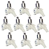 10 Pieces Screw Cap Dolphin Shape Glass Vial Pendant Necklace Pendant Mini Bottle Charms