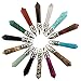 Hexagonal Healing Pointed Stone Pendant Gems 14pcs Long Reiki Chakra Crystal Rock Charm Pendant for Necklace Jewelry Making