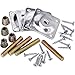 Leg Mounting Plates, Furniture Leg Attachment Plates T-Plate with Hanger Bolts Screws Adapters for Furniture Sofas Couches Seats, 28 Pieces