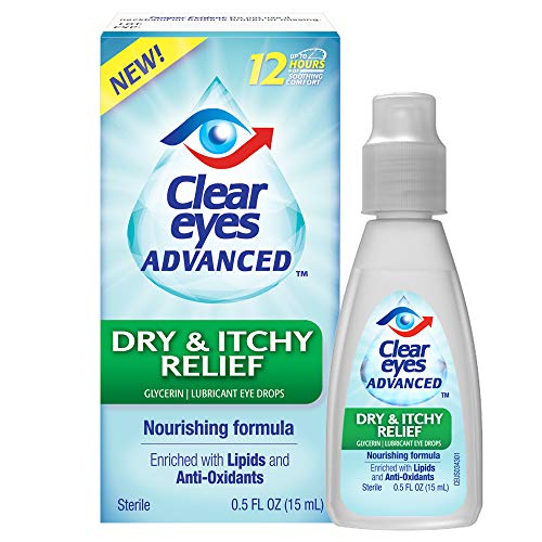 Clear Eyes Dry & Itchy Eye Relief Eye Drops, 0.5 Fl Oz, Pack of 2
