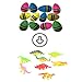 12Pcs Cute Magic Hatching Growing Pet Dinosaur Eggs, Large Size Colorful Dino Eggs Toys for Kids