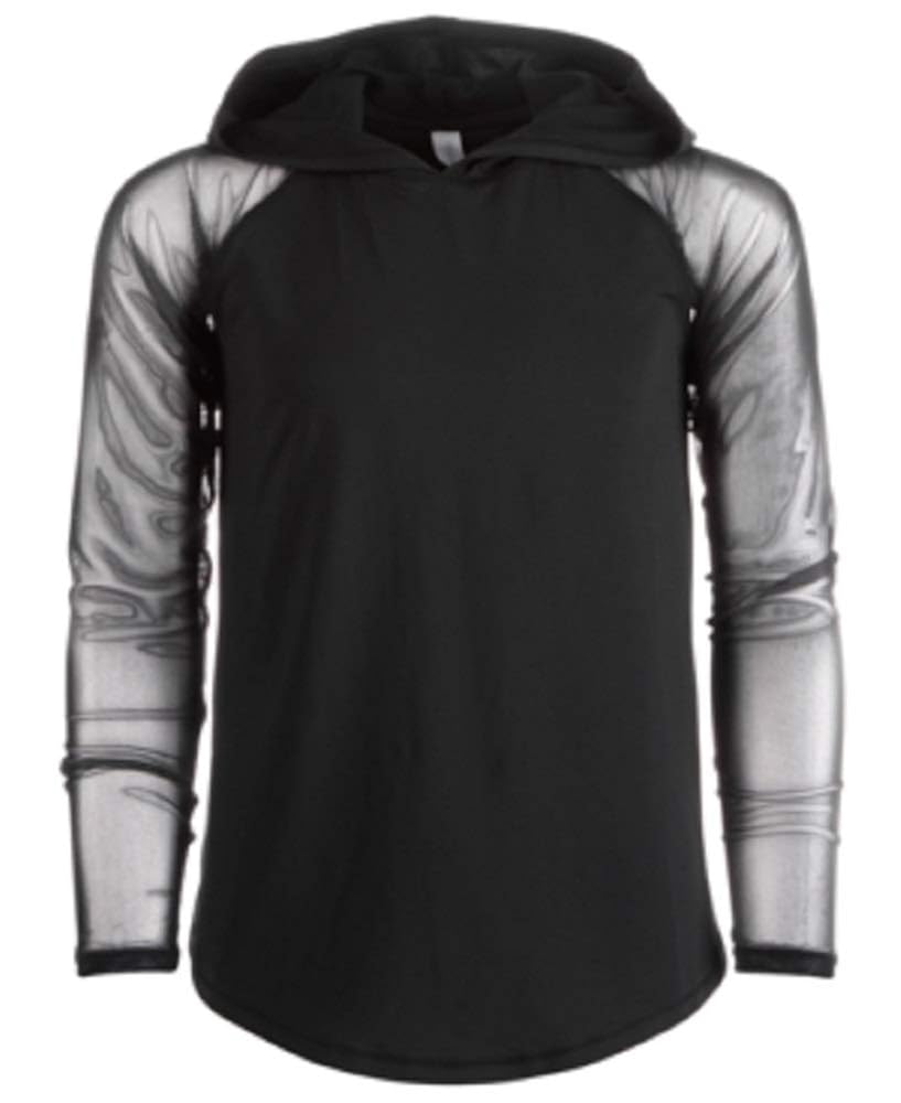mesh sleeve hoodie