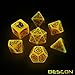 Bescon Glowing Halloween Polyhedral Dice 7pcs Set, Luminous Halloween RPG Dice Set, Glow in Dark Halloween DND Game Dice