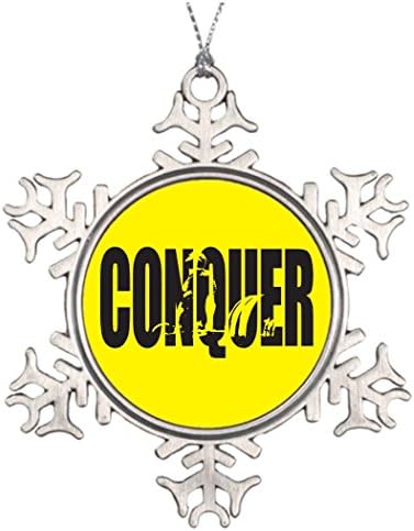 SMALL Poppy Tree Branch Decoration Weight Lifting Motivation - CONQUER Family Snowflake Ornaments