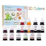 Ktdorns Soap Dye Soap Making Set - 10 Liquid Colors for Soap Coloring,Coal Black, Royal Blue,Chocolate Brown,Lemon Yellow,Fruit Green,Sunset Red,Sunset Yellow,Deep Pink,Super Red and Grape Violet.