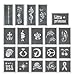 BMC 12pc Party Fun Temporary Fashionable Multi-Color Glitter Shimmer Tattoo Body Art Design Kit with Stencils, Glue and Brushes
